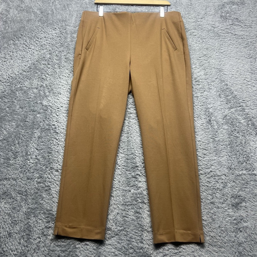 Chicos Pants 2.5 US Large 14 Brown Fabulously Slimming Pull On Slim‎ Ankle Ponte